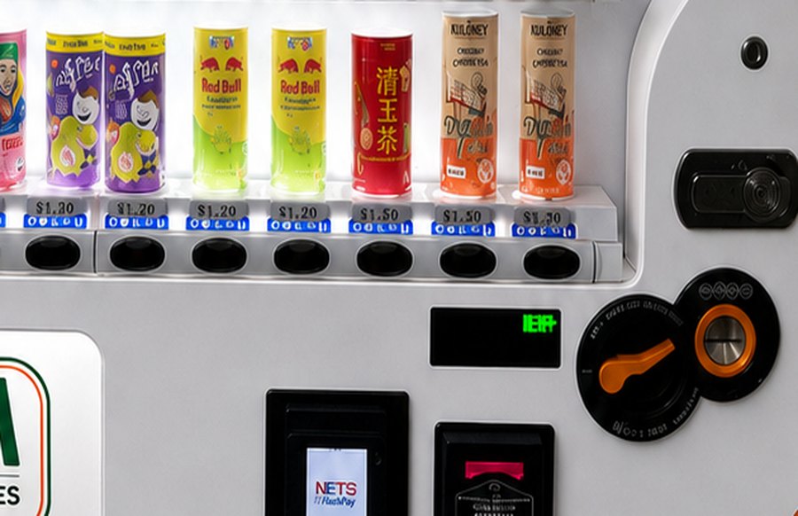 The payment cluster on a CVM machine: QR scanner, contactless card reader, note validator and coin mech