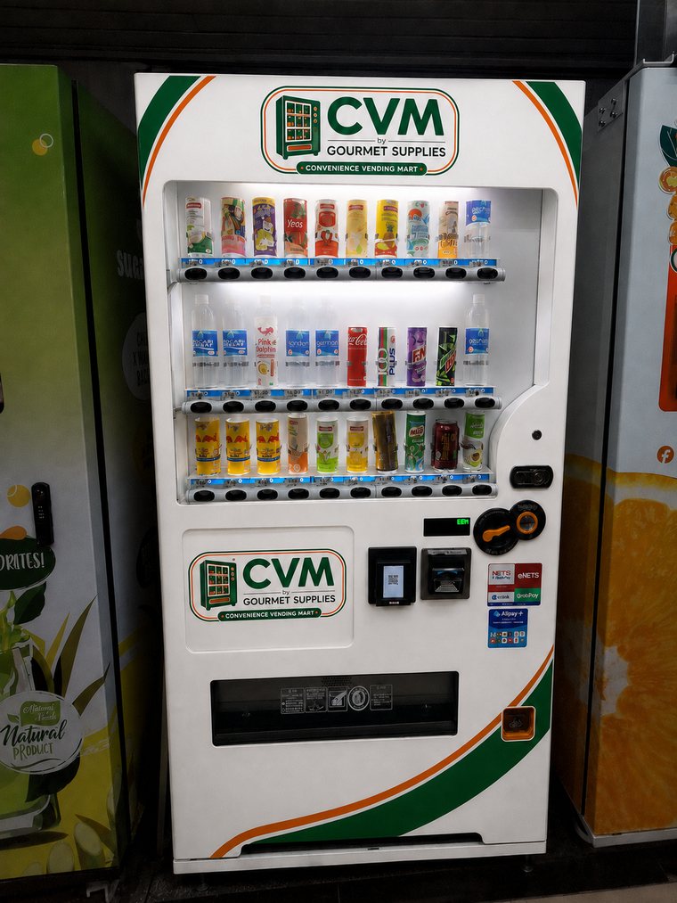 CVM by Gourmet Supplies machine installed in a busy retail corridor in Bedok, Singapore