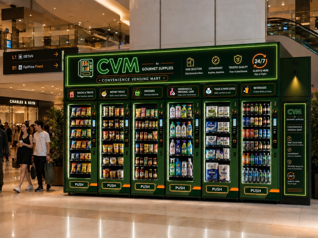 Vending Mart installed on a shopping mall concourse